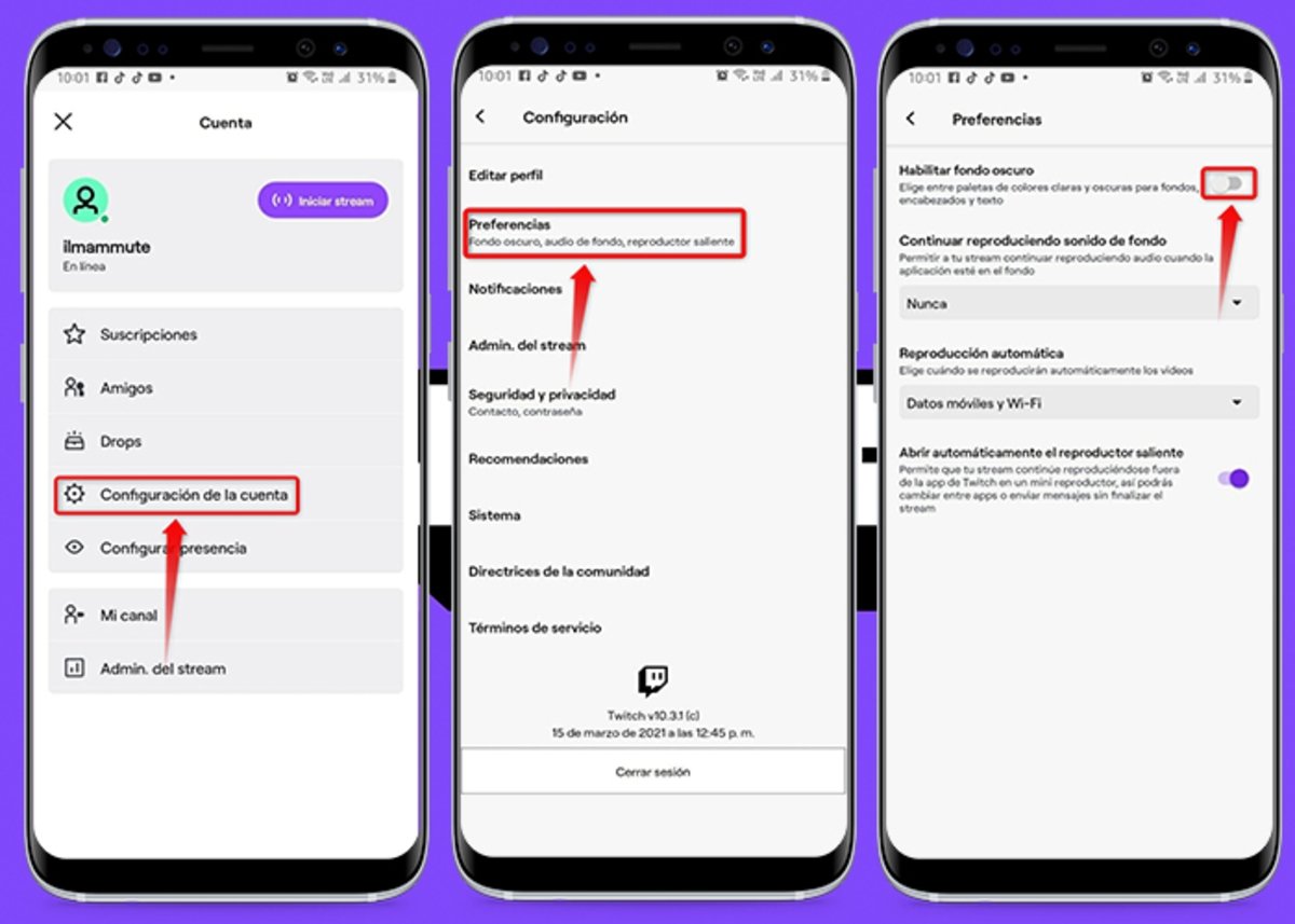 Android सुरक्षित के लिए Twitch पर डार्क मोड कैसे सक्रिय करें