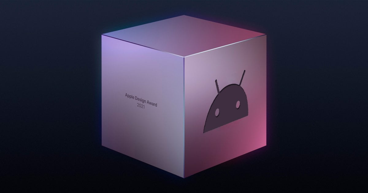 Apple Design Award con logo de Android